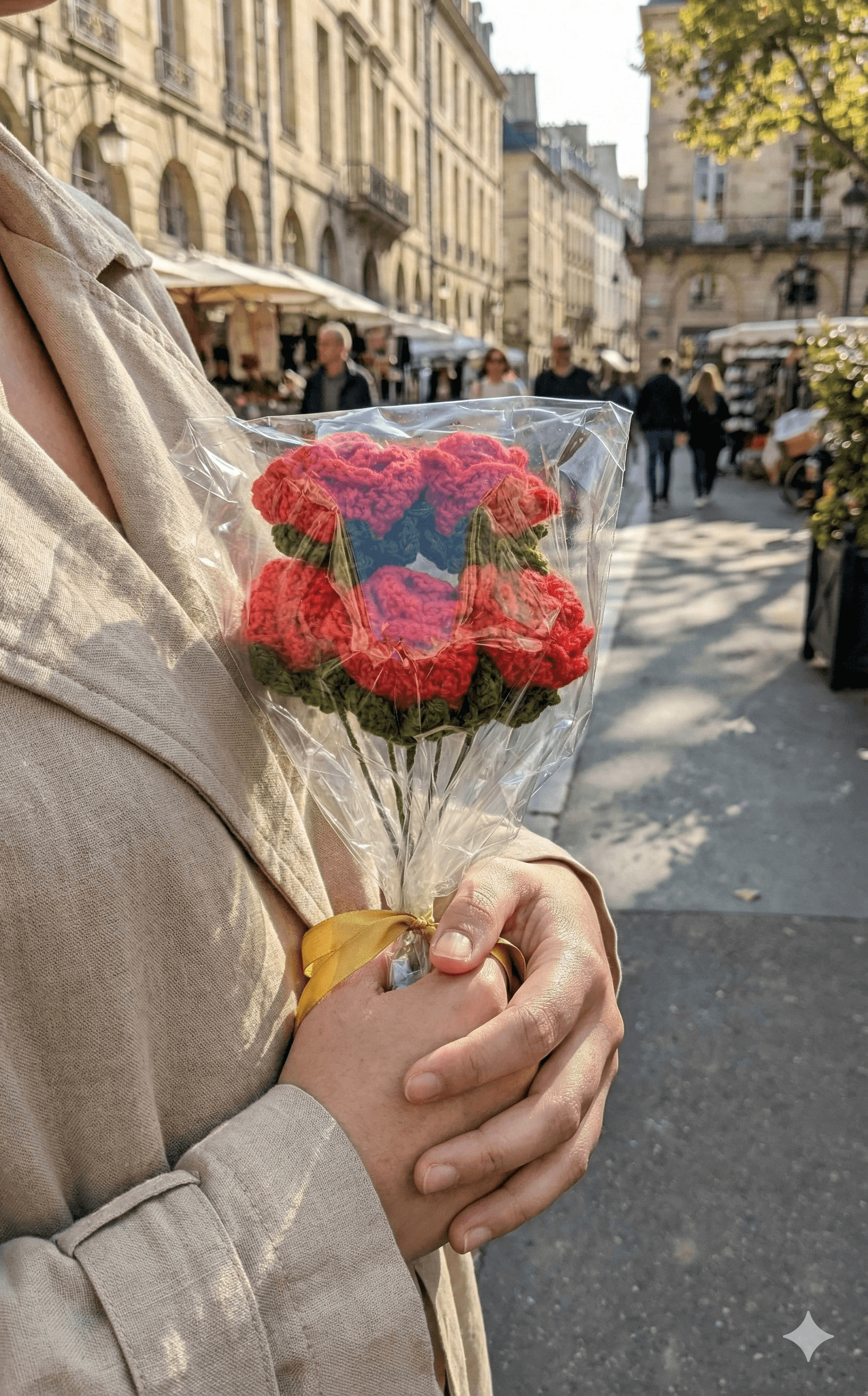 Handcrafted crochet rose bouquet